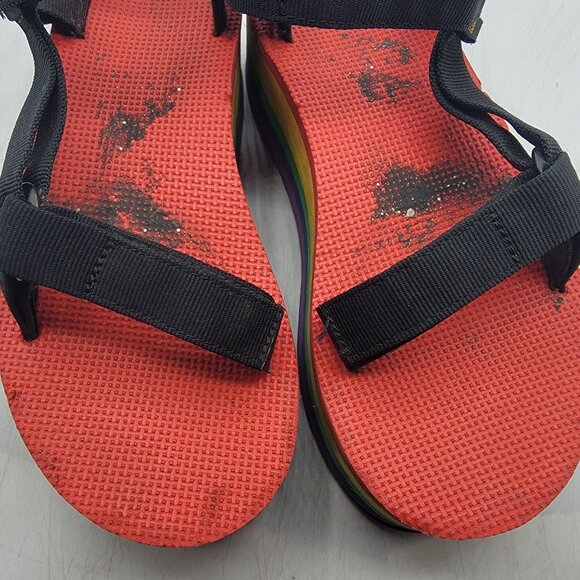 Teva Flatform Universal Womens 8 Rainbow Pride Platform Sandals 1116376 - Picture 10 of 13
